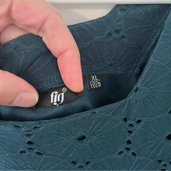 Fig Green Eyelet Dress Womens XL - Picture 3 of 11